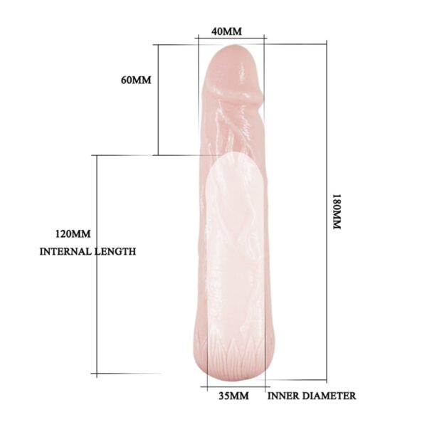 6 cm dolgulu uzatmalı silikon penis kılıfı.