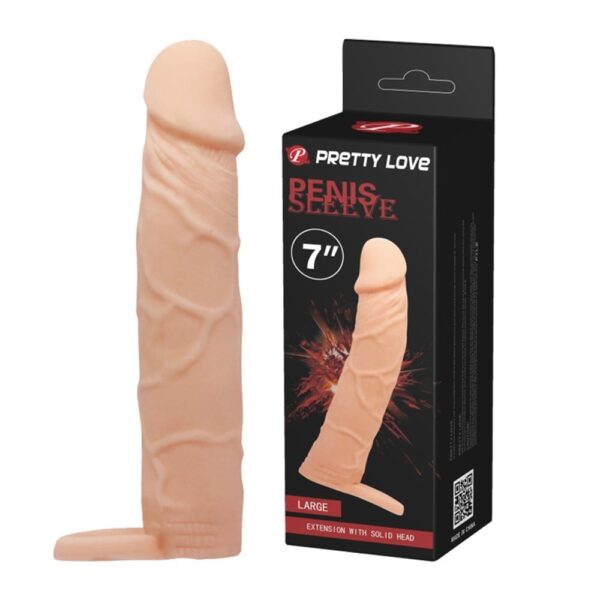 6 cm dolgulu realistik uzatmalı penis kılıfı dildo ten rengi penis.