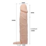 6 cm dolgulu realistik uzatmalı penis kılıfı dildo ten rengi penis.