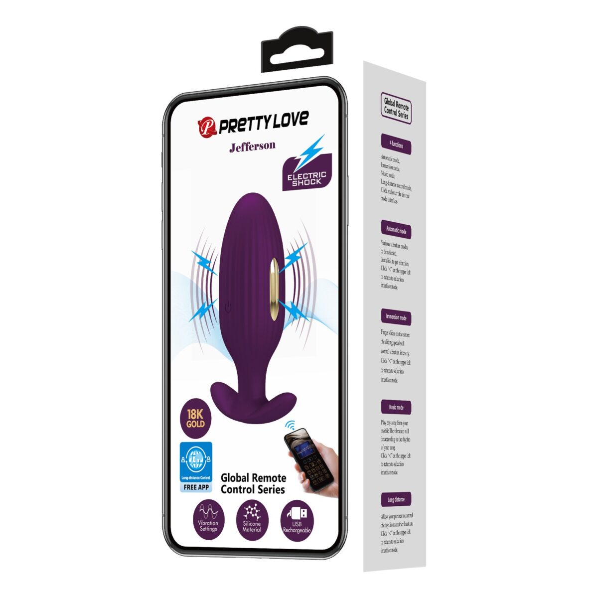 Telefon Kumandalı 12 Titreşim Fonksiyon & 3 Elektro Şoklu Teknolojik Anal Vajinal Vibratör | BI 040083HP 1 10