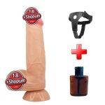Belden Bağlamalı 21,8 cm Kıkırdak Yapılı Çift Katmanlı Gerçekçi Dildo Penis