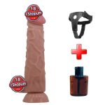 Belden Bağlamalı 24 cm Kıkırdak Yapılı Çift Katmanlı Gerçekçi Melez Dildo Penis - Mendel