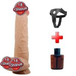 Belden Bağlamalı 26 cm Kıkırdak Yapılı Çift Katmanlı Gerçekçi Dildo Penis - Mendel