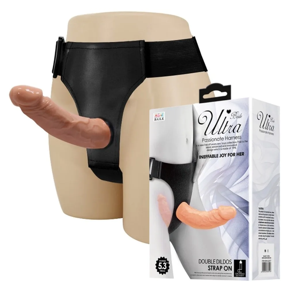 Belden Bağlamalı Çift Taraflı İçi Dolu Strapon Penis - Görsel 2