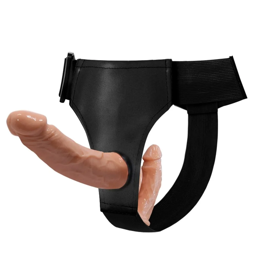 Belden Bağlamalı Çift Taraflı İçi Dolu Strapon Penis - Görsel 4