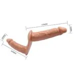 Belden Bağlamalı Çift Taraflı İçi Dolu Strapon Penis - Görsel 7
