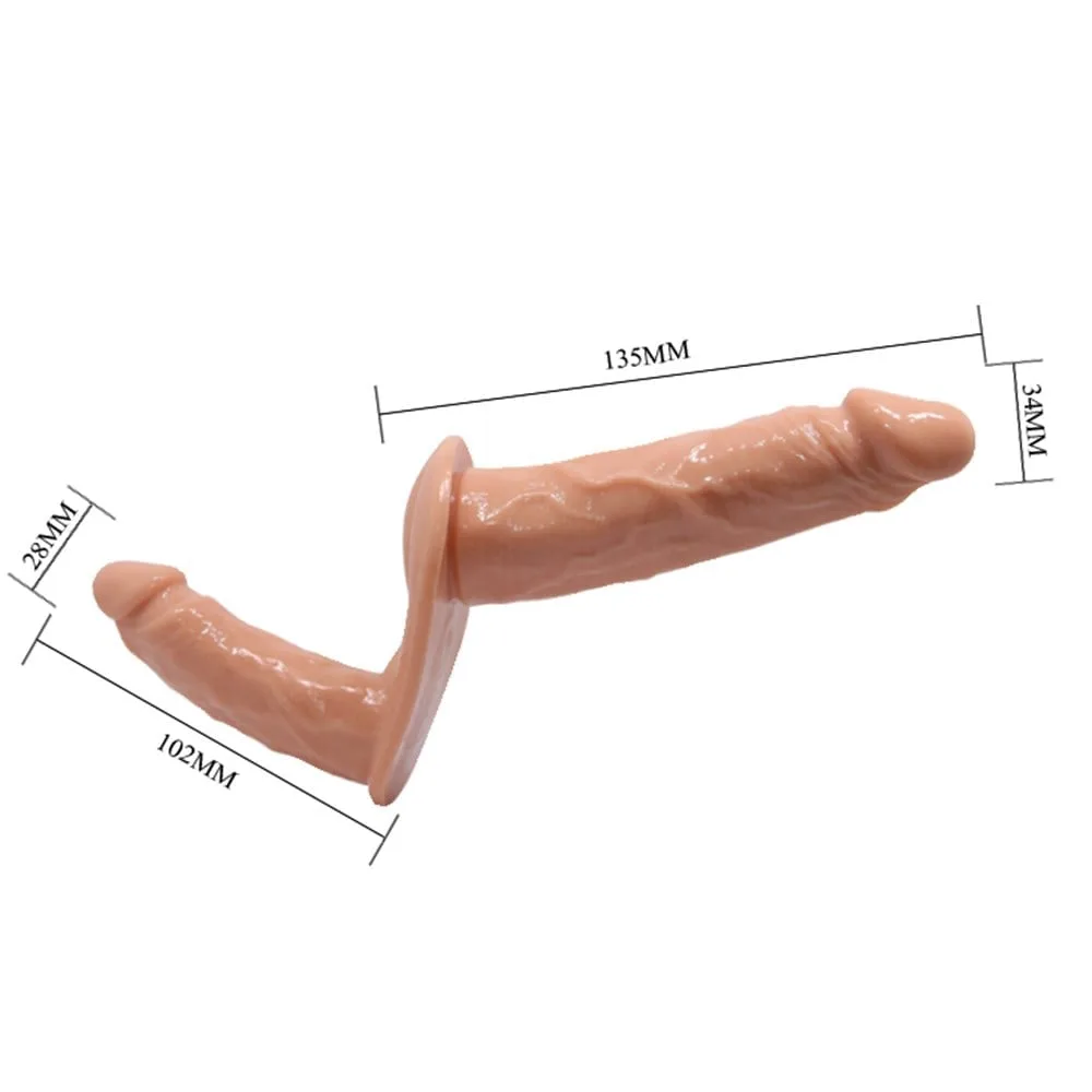Belden Bağlamalı Çift Taraflı İçi Dolu Strapon Penis - Görsel 7