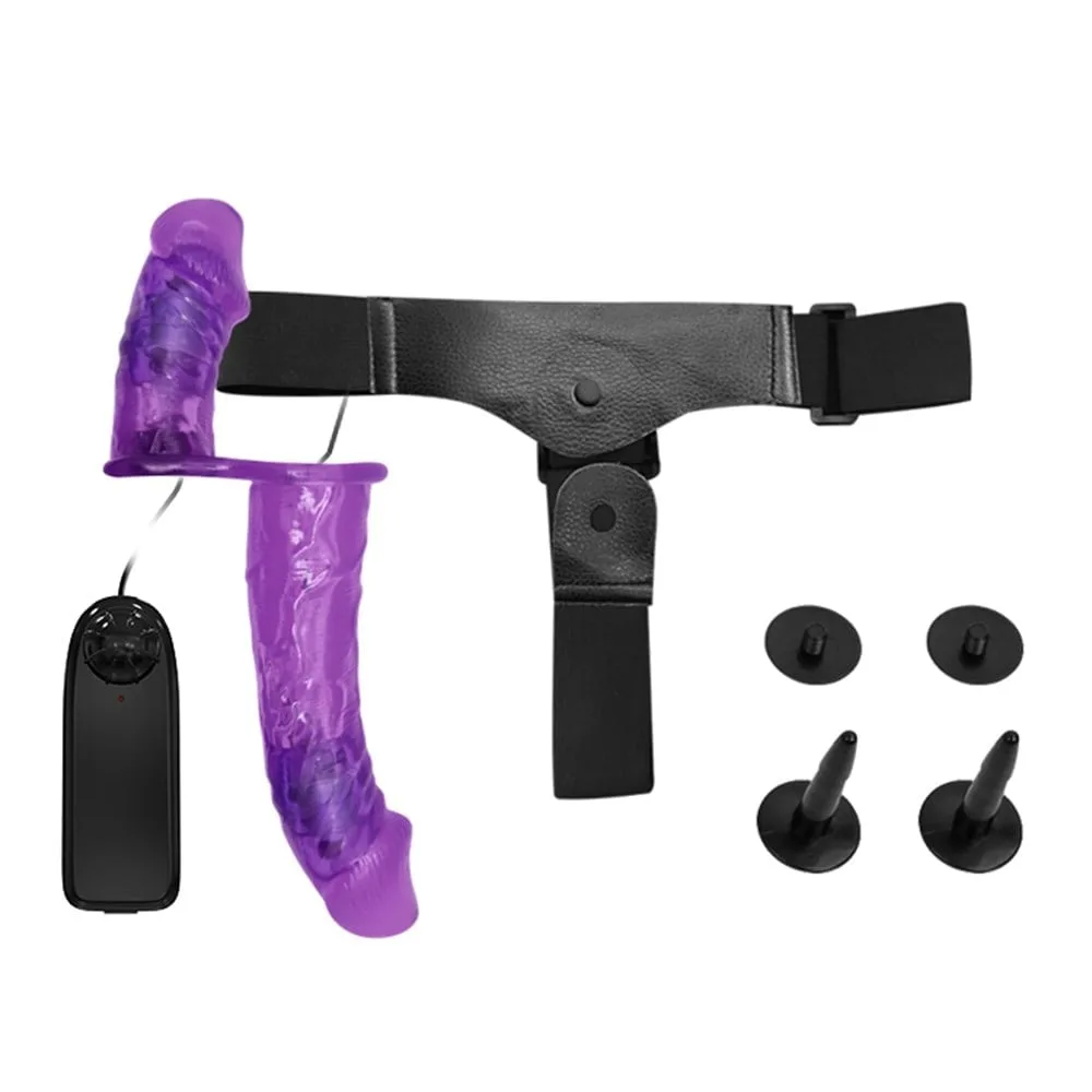 Belden Bağlamalı Çift Taraflı Titreşimli Strapon Dildo - Görsel 7