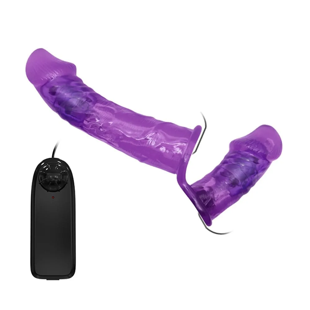 Belden Bağlamalı Çift Taraflı Titreşimli Strapon Dildo - Görsel 6