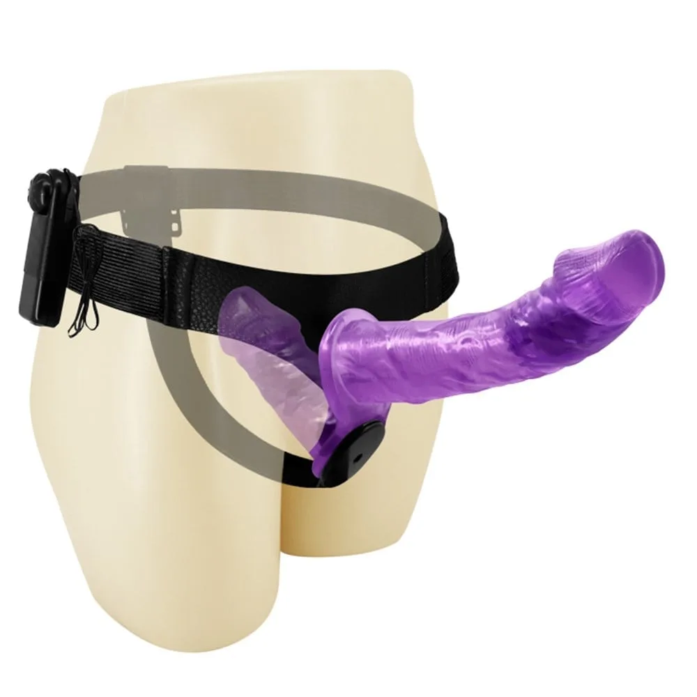 Belden Bağlamalı Çift Taraflı Titreşimli Strapon Dildo - Görsel 3