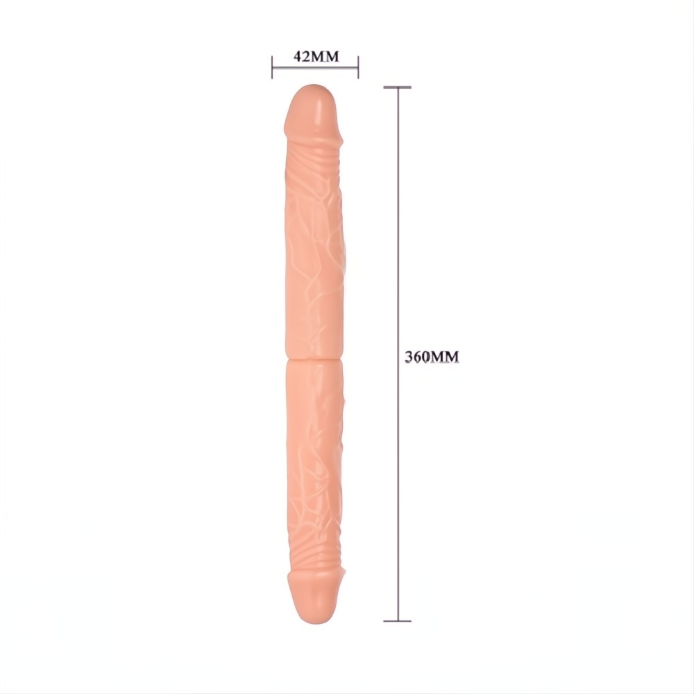 Double Dong Çift Taraflı İki Yönlü Esnek Dildo Kıkırdaklı Penis 36 cm