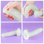 Gece Parlayan Fosforlu 19 cm Realistik Vantuzlu Şeffaf Dildo Penis