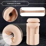 Manyetik USB şarjlı titreşimli emme ayarlı mastürbatör - Snow.