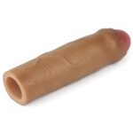Nature Extender 4.5 cm dolgulu premium silikon sünnetsiz melez penis kılıfı.