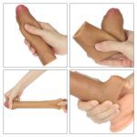 Nature Extender 4.5 cm dolgulu premium silikon sünnetsiz melez penis kılıfı.