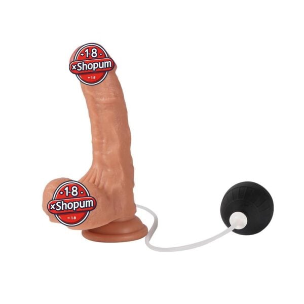 Su Fışkırtmalı Vantuzlu Ten Dokulu 18 cm Penis