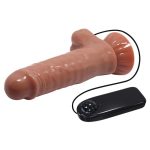 Yeni Nesil Çift Katmanlı 18,5 cm Belden Bağlamalı Realistik Titreşimli Dildo Penis - Görsel 4