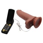 Yeni Nesil Çift Katmanlı 18,5 cm Belden Bağlamalı Realistik Titreşimli Dildo Penis - Görsel 5