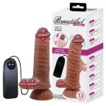 Yeni Nesil Çift Katmanlı 18,5 cm Realistik Titreşimli Dildo Penis