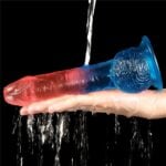 19 cm Çift Renkli Realistik Vantuzlu Dildo Penis