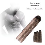 Ucu dolgulu uzatmalı 3'lü zenci penis kılıfı seti
