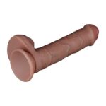 20.5 cm Realistik Çift Katmanlı Yeni Nesil Vantuzlu Belden Bağlamalı Melez Dildo Penis - Görsel 8