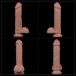 20.5 cm Realistik Çift Katmanlı Yeni Nesil Vantuzlu Belden Bağlamalı Melez Dildo Penis