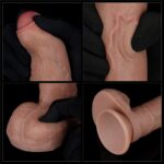 20.5 cm Realistik Çift Katmanlı Yeni Nesil Vantuzlu Belden Bağlamalı Melez Dildo Penis