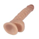 21.5 cm Realistik Titreşimli Vantuzlu Anal Vajinal Dildo Penis