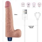 25.3 cm USB Şarjlı Gerçekçi 10 Titreşim Modlu Güçlü Sessiz Ten Rengi Dildo