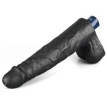 25.3 cm USB Şarjlı Gerçekçi 10 Titreşim Modlu Güçlü Sessiz Zenci Dildo