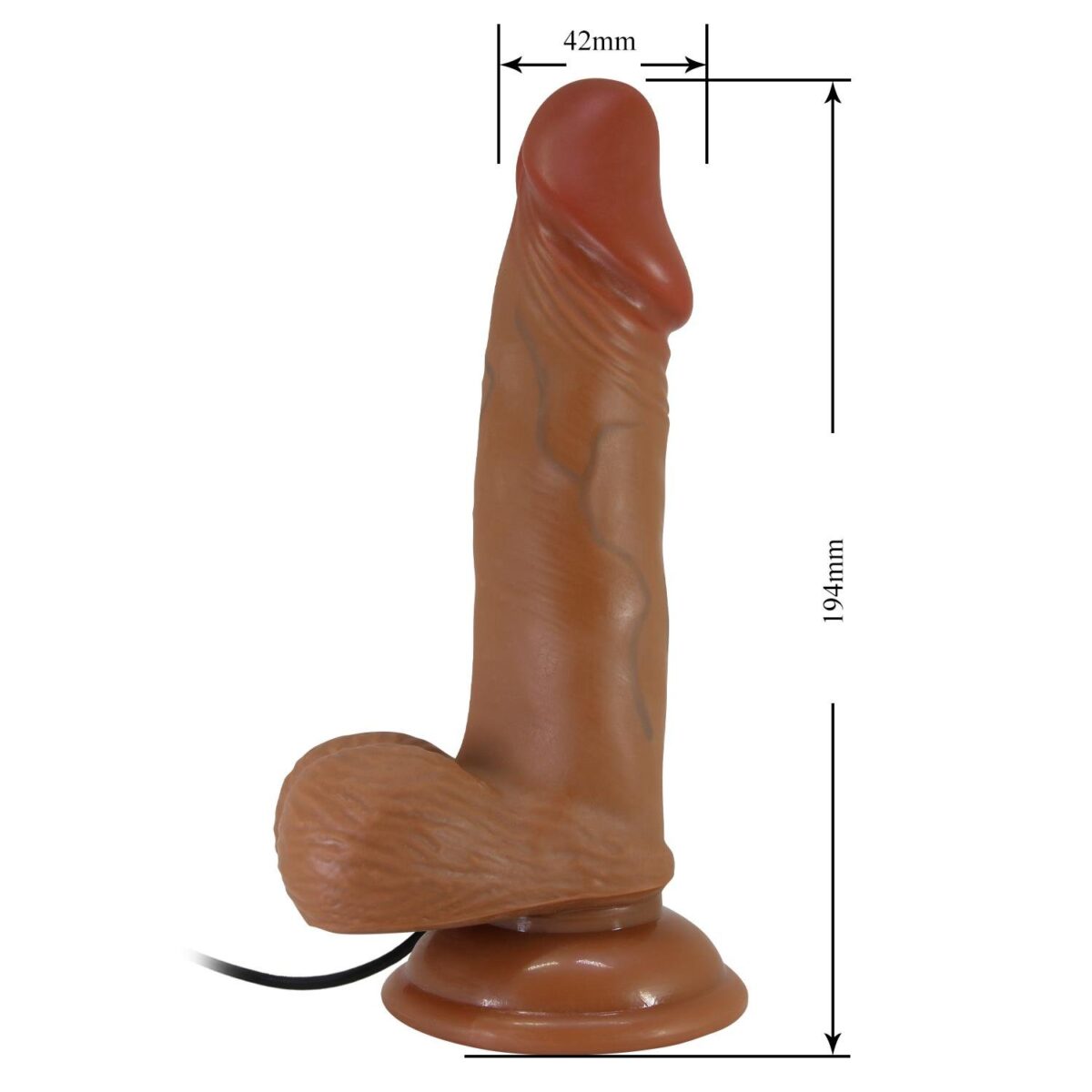 19,4 cm Çift Katmanlı Gerçekçi Titreşimli Dildo Vibratör Penis - Zebulon | 194 cm cift katmanli gercekci titresim ed91bc 1