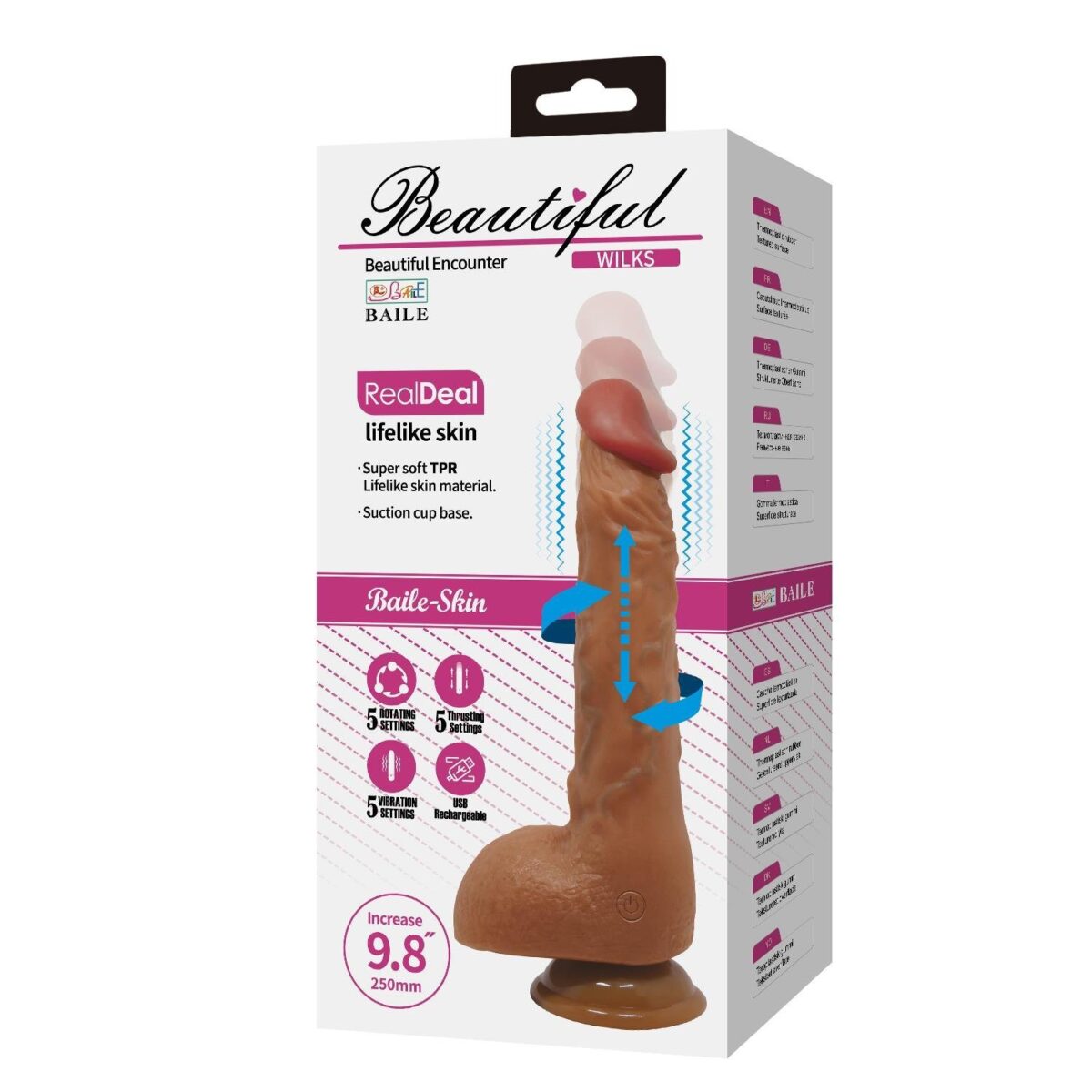 USB Şarjlı 25 cm Oynar Başlı İleri Geri Hareketli Titreşimli Dildo - Wilks | usb sarjli 25 cm oynar basli ileri ger 8ab 86