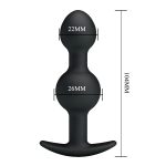 10,4 cm Çift Bilyeli Boğumlu Silikon Anal Plug - Görsel 6