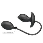 10,6 cm Şişirilebilir ve Titreşimli USB Şarjlı Silikon Anal Plug - Hanson - Görsel 6