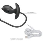 10,6 cm Şişirilebilir ve Titreşimli USB Şarjlı Silikon Anal Plug - Hanson - Görsel 8
