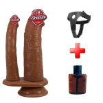 16 cm Vantuzlu Çift Taraflı Realistik Melez Belden Bağlamalı Penis – Goran