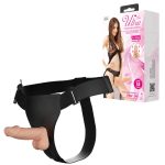 19,4 cm Belden Bağlamalı İçi Dolu Titreşimli Strapon Penis - Görsel 2