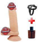 20,5 cm Çift Katmanlı Gerçekçi Belden Bağlamalı Dildo Penis - Creel