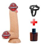 20,6 cm Kıkırdak Yapılı Çift Katmanlı Gerçekçi Belden Bağlamalı Dildo Penis - Lisle