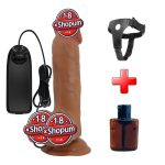 20,6 cm Melez Realistik Titreşimli Belden Bağlamalı Vantuzlu Dildo – Catoblepas