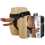 17,5 cm Belden Bağlamalı Çift Dildolu İçi Boş Strapon Penis