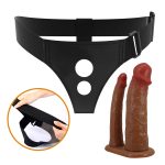 17,5 cm Belden Bağlamalı Çift Dildolu İçi Boş Strapon Penis - Görsel 7