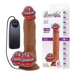 21,8 cm Et Dokulu Gerçekçi Çift Katmanlı Titreşimli Silikon Penis – Bahamut