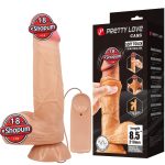 21,8 cm Kıkırdak Yapılı Çift Katmanlı Gerçekçi Titreşimli Dildo Penis - Cass