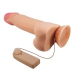 21,8 cm Kıkırdak Yapılı Çift Katmanlı Gerçekçi Titreşimli Dildo Penis - Cass - Görsel 5