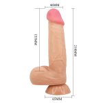 21,8 cm Kıkırdak Yapılı Çift Katmanlı Gerçekçi Titreşimli Dildo Penis - Cass - Görsel 7
