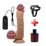 22,2 cm Titreşimli Belden Bağlamalı Realistik Vantuzlu Dildo Penis - Johnson