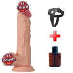 24 cm Realistik Belden Bağlamalı Vantuzlu Dildo Penis - Buraq