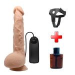 24 cm Titreşimli Realistik Belden Bağlamalı Vantuzlu Dildo Penis - Jason - Görsel 2